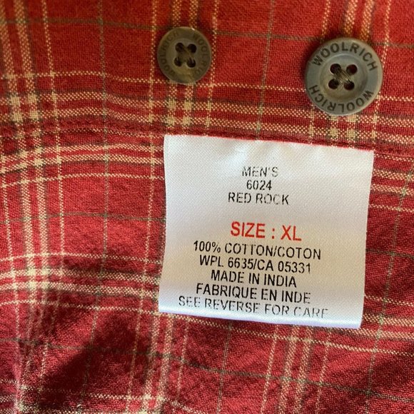 Woolrich Mens Red Plaid Button Down Shirt Flannel Pocket Size X-large - Picture 11 of 12